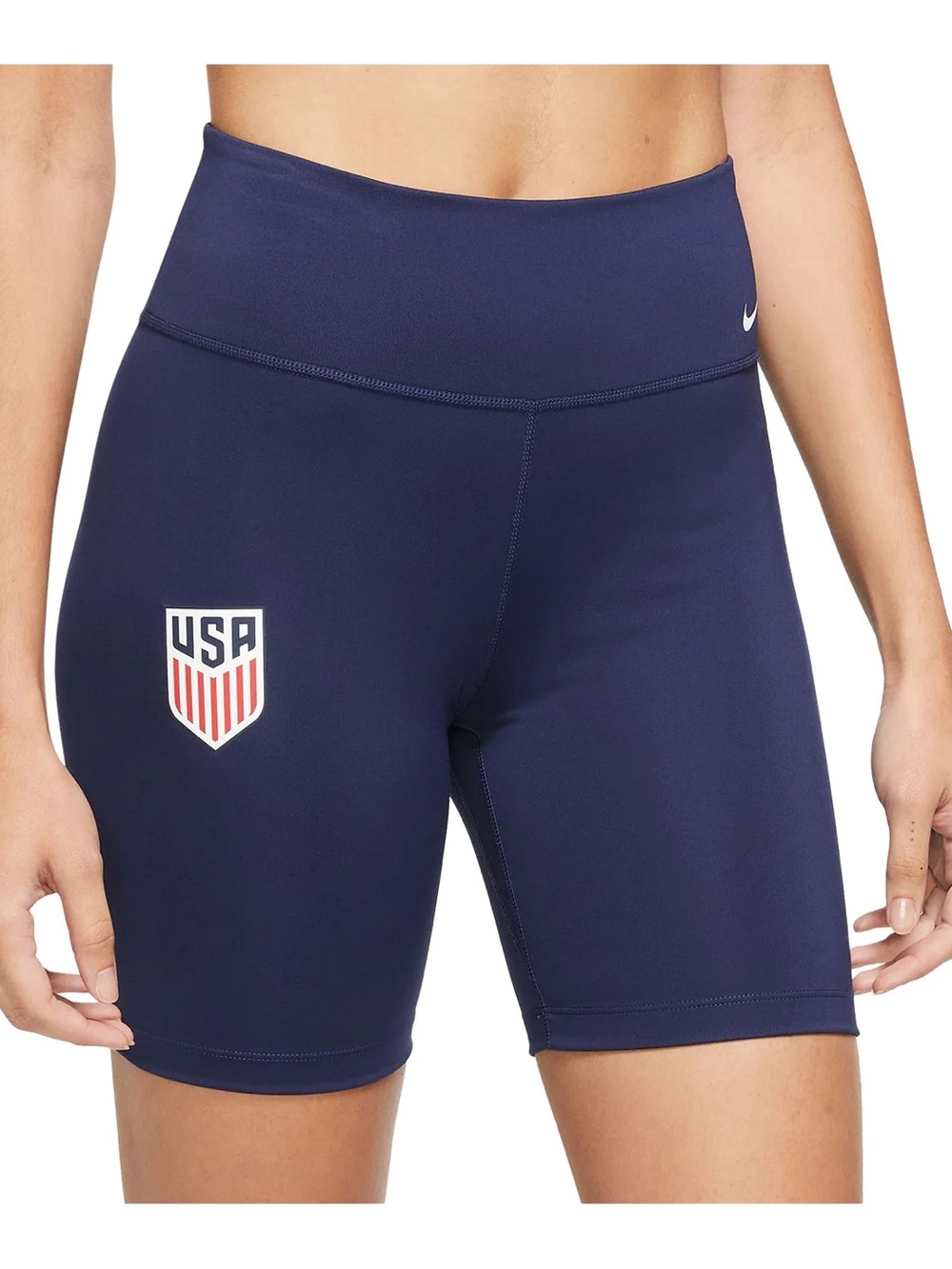 Nike Women's Navy Athletic Bike Shorts with USA Crest